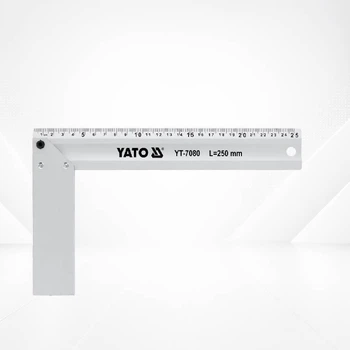Уголок измерительный YATO YT-7080 из закаленного алюминия 250 мм с миллиметровой шкалой