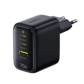 Сетевое зарядное устройство Baseus EnerFill Fast Charger FE22 2C+U 70W Black