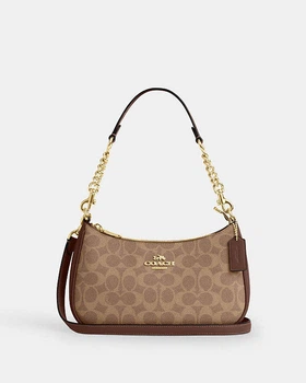 Сумка жіноча Coach Teri Shoulder Bag In Signature Canvas CV933 бежева