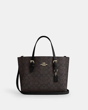 Сумка жіноча Coach Mollie Tote bag 25 in Signature Canvas коричнева