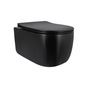 Унітаз підвісний Qtap Taurus Ultra Quiet, з сидінням Slim Duroplast Soft-close Quick Release, матовий чорний (SD00056628)