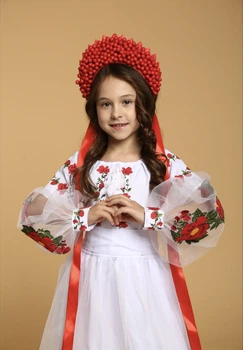 Сукня для дівчинки Шедевр червоно-біла 110