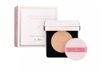 Тональний кушон з ефектом сяйва Dr. Althea Aurora Cover Cushion SPF 50+ PA+++ (23) 15 г — захист від сонця та вирівнювання тону