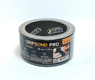 Стрічка армована MASTERTOOL GripBond Pro Power t 80°C 50 мм×10 м чорна 77-2610