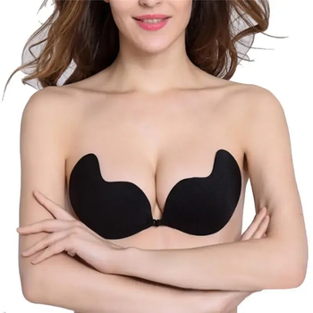 Бюстгальтер-невидимка Fly Bra флай бра силіконовий самоклейний без бретельок Чорний Чашка А