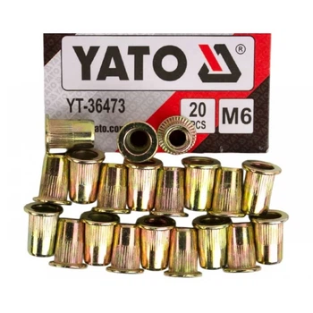 Нитогайка стальная YATO YT-36473 М6 15 мм 20 шт