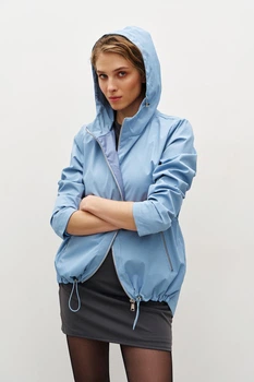 Жіноча вітрівка з капюшоном RicaMare S Блакитний (RM4241-25DJ---599)