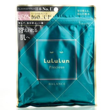 Антивозрастная тканевая маска с водорослями LULULUN Precious Green 7 шт