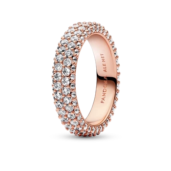 Кольцо Pandora "Два ряда паве" 17р. (Rose-Gold )