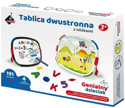 Дошка для малювання Askato Двостороння з цифрами та літерами 33 x 28 см 128030 (6901440128030)
