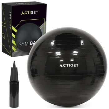 М'яч для фітнесу (фітбол) Actiget 85 см з насосом ACT0148 Black