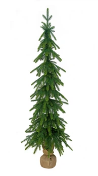 Елка искусственная Forest Elf Green Mix в мешковине, узкая литая 160 см зеленая