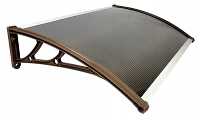 Козырек для двери из поликарбоната Metal-gum NowK80x120 120 х 80 см навес для балкона Коричневый
