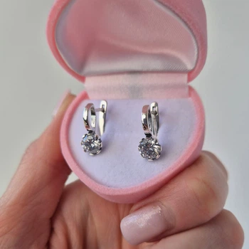 Серебряные серьги с Белым камнем Лимбо серебро 925 пробы Черненное 20003с 3.53г