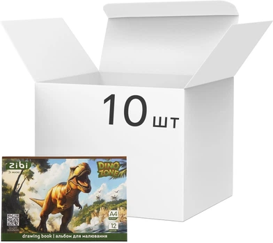 Набор альбомов для рисования ZiBi Dino А4 на скобе 12 листов х 10 шт (ZB.1421-16)