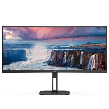 TFT 34" AOC , WQHD, VA, 100Гц, 1 мс, вигнутий, HDMI, DP, USB-C, USB-hub, колонки, чорний (CU34V5C/BK)