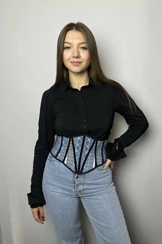 Жіночий корсет базовий двосторонній на шнурівці Modna KAZKA MKGM107-4 - 42, Синій
