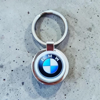 Металлический брелок BMW - Брелок для ключей автомобиля БМВ - Chaban Souvenir - Автомобильный сувенир / Подарок автомобилисту, круглый (цвет металлик) ZSM_07
