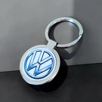 Металевий брелок Volkswagen - Брелок для ключів автомобіля Фольцваген - Chaban Souvenir - Автомобільний сувенір / Подарунок автомобілісту, круглий (колір металік) ZSM_14