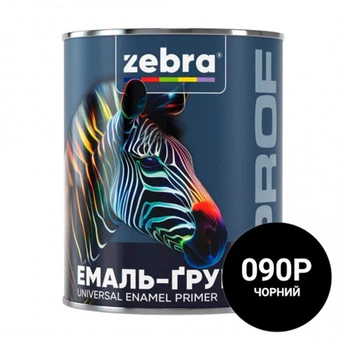 Эмаль-грунт Zebra PROF 1190 090P черная 0,25 кг