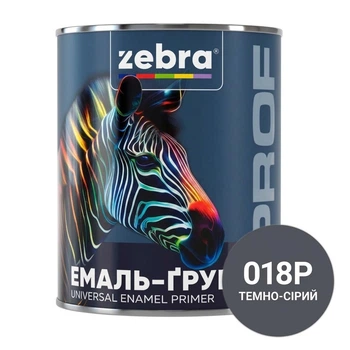 Эмаль-грунт Zebra PROF 1188 018P темно-серая 0,25 кг