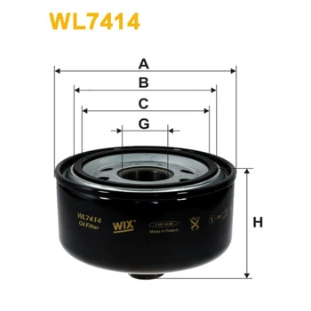 Фільтр оливи WIX FILTERS Volkswagen LT 28, LT 35, LT 46 (WL7414)