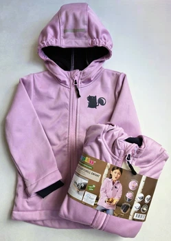 Дитяча куртка софтшел на флісі Lupilu 86-92 см Softshell водонепроникна для дівчаток 023683