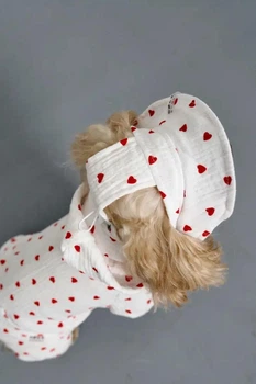Панамка для собак DogsBomba с регулятором муслиновая летняя сердца сердечки размер 3 французских бульдогов мопсов корги джек-расселов кокер-спаниелей цвергшнауцеров фокстерьеров бостон-терьеров S-122/3