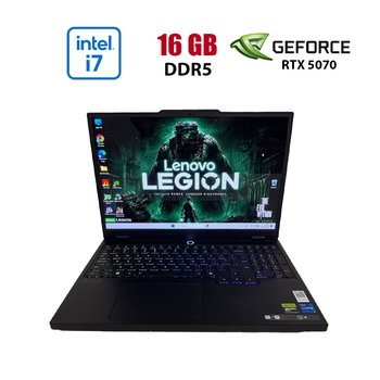 Ігровий ноутбук Lenovo Legion 5 15IRX10 / 15.1" (2560x1600) OLED / Intel Core i7-14700HX (20 (28) ядер по 1.5 - 5.5 GHz) / 16 GB DDR5 / 1000 GB SSD / nVidia GeForce RTX 5070, 8 GB GDDR7, 128-bit / WebCam б/в