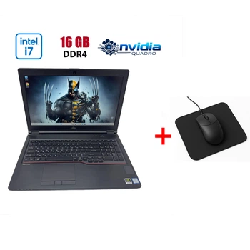 Мобільна робоча станція Fujitsu Celsius H780 / 15.6" (1920x1080) IPS / Intel Core i7-8750H (6 (12) ядер по 2.2 - 4.1 GHz) / 16 GB DDR4 / 512 GB SSD / nVidia Quadro P600, 4 GB GDDR5, 128-bit / WebCam б/в + Подарунок Мишка та килимок