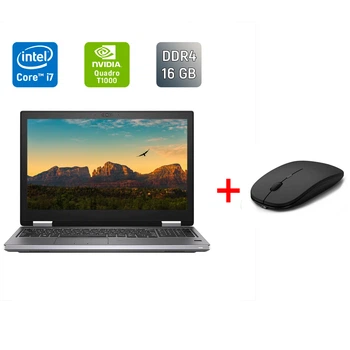Мобильная рабочая станция Б-класс Dell Precision 7540 / 15.6" (1920x1080) IPS / Intel Core i7-9850H (6 (12) ядер по 2.6 - 4.6 GHz) / 16 GB DDR4 / 512 GB SSD / nVidia Quadro T1000, 4 GB GDDR5, 128-bit / WebCam / TouchID б/у + Подарок Беспроводная мышь