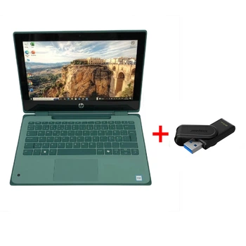 Нетбук-трансформер HP Fortis Flip G1i / 11.6" (1366x768) IPS Touch / Intel N150 (4 ядра по 3.6 GHz) / 8 GB DDR4 / 256 GB SSD / Intel HD Graphics / WebCam / Win 10 Pro б/у + Подарок Флеш-накопитель Kingston DataTraveler Exodia S 64GB