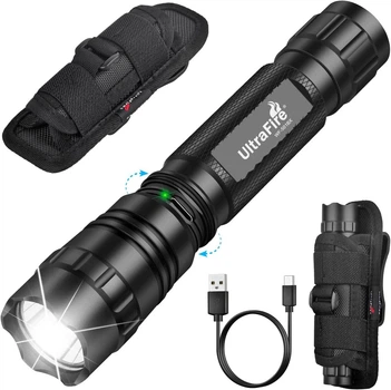 Светодиодный фонарь UltraFire WF-502B 1000Lm, мощный ручной фонарик с чехлом на пояс, влагозащищенный - Б/У