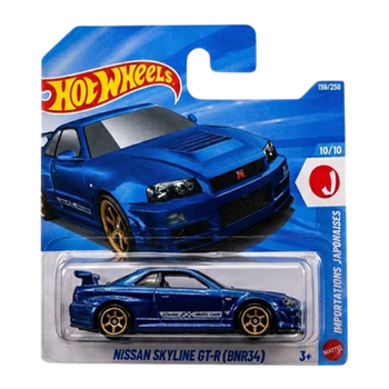 Машинка Базовая Hot Wheels Skyline GT-R (BNR34) Nissan 1:64 JJK35 Blue