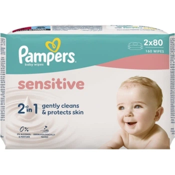 Детские влажные салфетки Pampers Sensitive 2 x 80 шт(160 шт) (8006530135252)