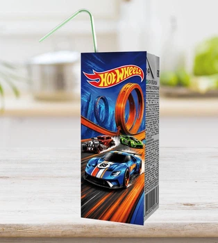Наклейка на сок "Хот Вилс. Hot Wheels" 12 х 4,6 см