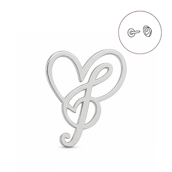 Значок (пін) BROCHE брошка біжутерія Музика Скрипковий сріблястий ключ BRGV114504