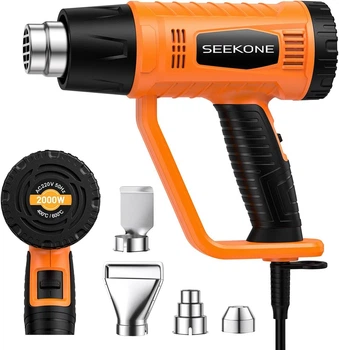 Строительный фен SEEKONE HG886 2000W промышленный термофен с насадками термопородувка - Б/У