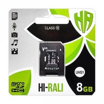 Карта памяти microSDHC (UHS-1) HI-RALI 8GB class 10 (с адаптером)