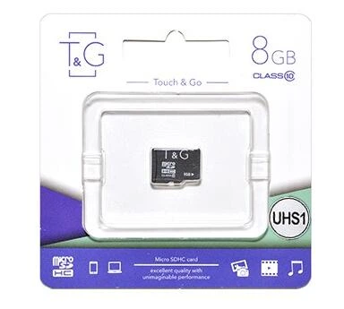 Карта памяти microSDHC (UHS-1) 8GB class 10 T&G (без адаптера)