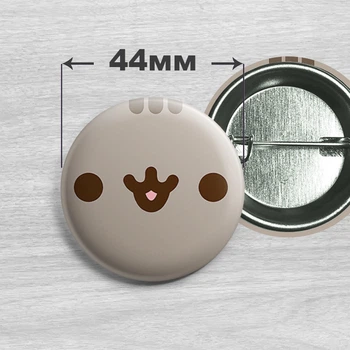 Значок кіт Пушин / Pusheen the cat. №18. 44мм