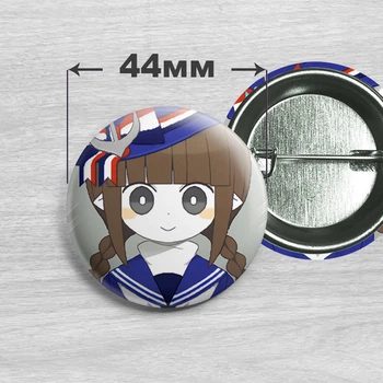 Значок Ваданохара из игры Wadanohara and the Great Blue Sea / Ваданохара и Великое Синее Море. №6. 44мм