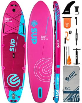 Надувная SUP-доска E-SUP Aruba Rose 11’6” (350×89×15 см), двухслойная, с веслом и аксессуарами