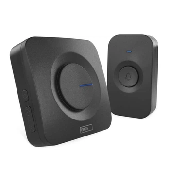 Бездротовий дверний дзвінок EMOS P5728, 52 мелодії, 180 м, 3×AAA, кнопка IP56