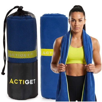 Рушник спортивний Actiget 180 x 100 см з мікрофібри ACT0188 Navy Blue