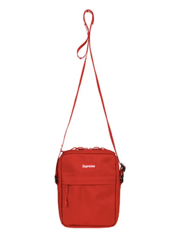 Сумка через плечо Supreme SS18 с монограммным ремнём красная.