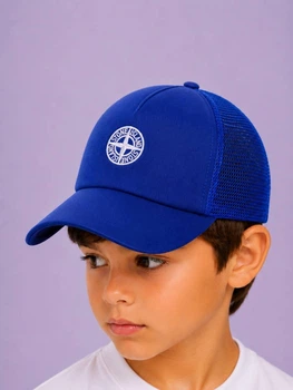 Дитяча кепка із сіткою - вишивка Stone Island 53-55 см. Електрик