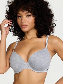 Бюстгальтер Victoria's Secret Perfect Shape Cotton Push-Up Bra 34А Сірий (27227994)
