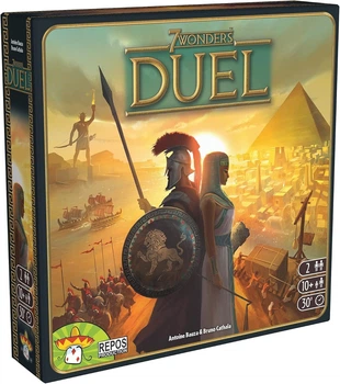 Настольная игра 7 Чудес: Дуэль (7 Wonders Duel) - Лучшая стратегия для двух игроков - Б/У