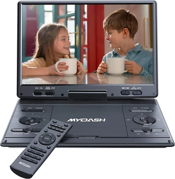 Портативный DVD-плеер MYDASH 14.9" и поворотным экраном 12.5", аккумуляторный, USB/SD, автомобильный - Б/У